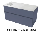 Meuble avec vasque Solid-Surface, finition bois ou couleurs, deux tiroirs à onglet, Largeur 100, 120 et 140 cm, P. 45 cm, Hauteur 56 cm, Stock disponible, LIVRAISON OFFERTE